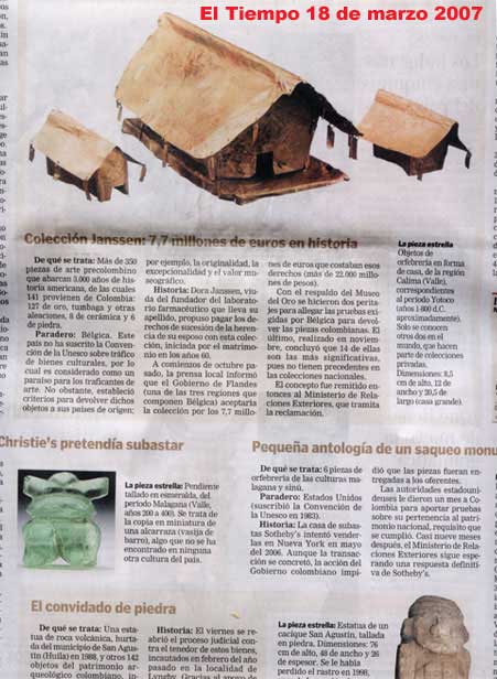 Artículo del diario el Tiempo de Bogotá