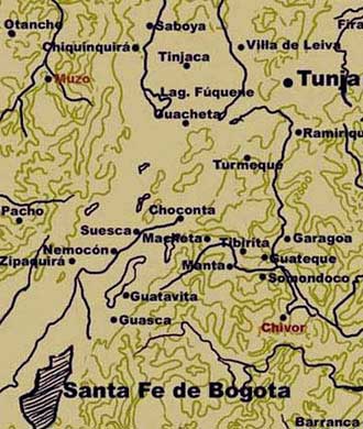 Mapa localización de las esmeraldas en Colombia