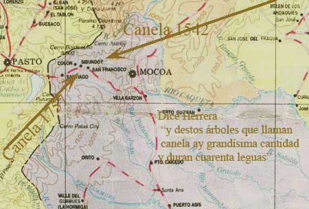 Mapa de la canela de Colombia