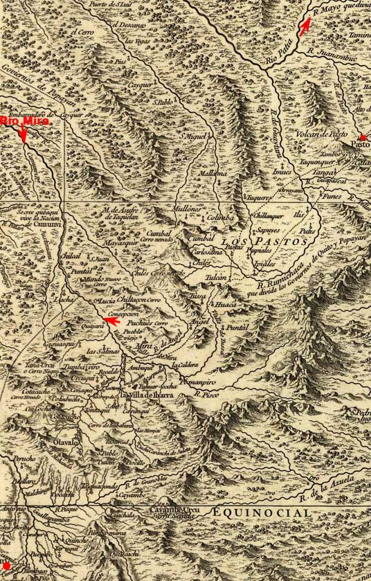 Mapa  del Ecuador del siglo XVIII