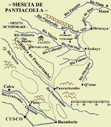 Mapa de la región de Pantiacolla