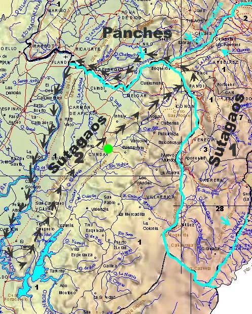 Mapa de la localización de los Sutagaos