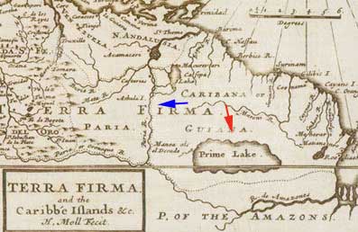 Fragmento de mapa de Herman Moll-1701