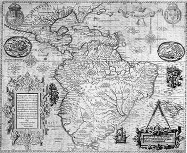 Mapa Theodore de Bry y Girolamo Benzoni